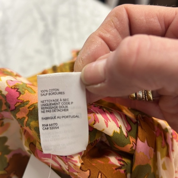 Zimmermann Cropped Cutout Floral Print Puff Sleeve Top Cotton Gauze Size 0 - Picture 9 of 16